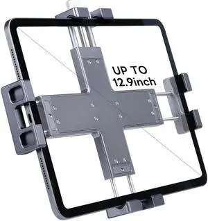 FANAUE iPad Holder for Car, Tablet Stand for Vehicle Truck Mount Compatible with 17mm Ball Head, 360deg Rotatable Pad Stand for Office Desk, Windshield, Dashboard, Supports 8-12.9" iPad mini Pro