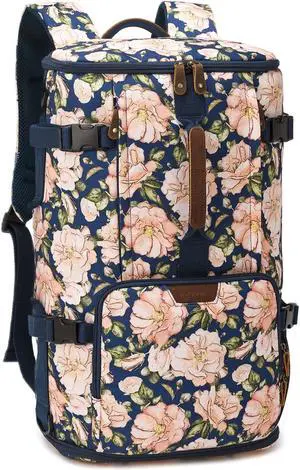 G-FAVOR Travel Backpack for Women, 40L Rucksack Convertible Duffel Bag Carry On Backpack Fit for 17.3 Inch Laptop Bag (Floral)