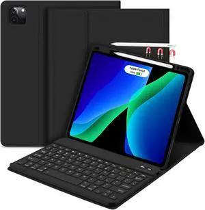 GOKOCO for iPad Pro 11 inch M4 2024 Case with Keyboard-Keyboard Case for iPad Pro 11" 2024 with Pencil Holder,Wireless Detachable Keyboard,Auto Sleep/Wake Function-Black