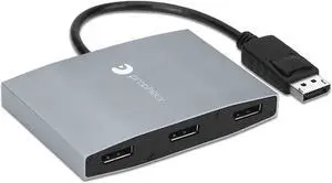 gofanco Prophecy 1x3 DisplayPort 1.2 to 3 Port DisplayPort Adapter  DP to Triple DisplayPort MST Hub with Extended Display Mode - 4K @30Hz, for Windows PCs, Not Mac OS Compatible, TAA Compliant