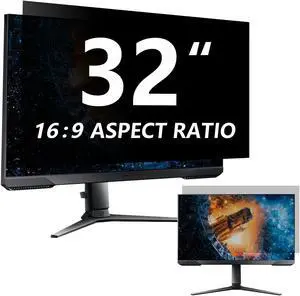 Halloive 32 Inch 16:9 Computer Privacy Screen Filter - Privacy Shield and Anti-Glare Blue Light Protector, Removable Eye Protection, Anti Spy Screen Protector Film
