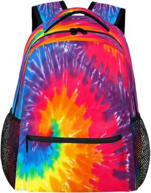 Rainbow Tie Dye Backpacks for Girls Boys, Abstract Travel Backpack Laptop Backpack Waterproof School Backpack Bookbags for Teens Kids Backpack with Multiple Pocket