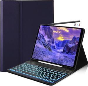 HAASHADA Keyboard Case for Samsung Galaxy Tab S6 Lite 104 2024 20222020SMP610P613P615P619 Backlit Keyboard Case Detachable Slim Stand Cover S Pen Holder Black