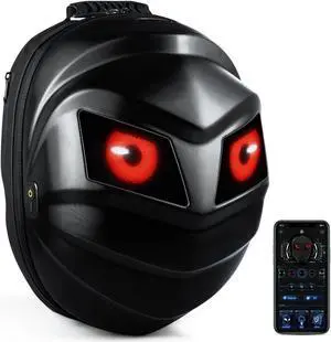 Gelrova Black Knight LED Motorcycle Backpack, Hard Case Riding Waterproof, Laptop Bag Motorbike Backpack, 19inch