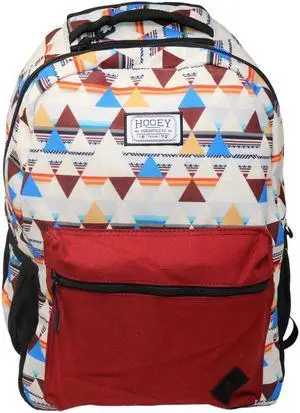 HOOEY "Recess 25 Liter School Hiking Backpack Rain Cover Hat Strap Laptop Sleeve Hydro Pockets (Cream/Burgundy)