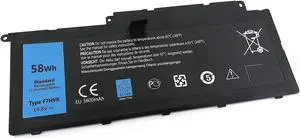 F7HVR G4YJM 062VNH T2T3J Laptop Battery for Dell Inspiron 17 7000 7737 7746 14 15 15r 5545 7537 14-7437(14.8V 58Wh