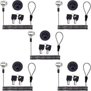 I3C Laptop Cable Lock Hardware Security Cable Lock Anti Theft Retractable Lock for iPad Tablet Laptop MacBook Dell HP Kindle Surface Samsung Android and All Other Notebooks and Tablets(5pack)
