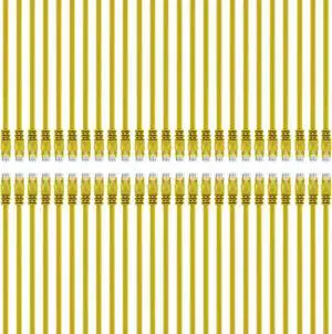 GearIT 50-Pack, Cat5e Ethernet Patch Cable 1 Foot - Snagless RJ45 Computer LAN Network Cord, Yellow - Compatible with 48 Port Switch POE Rackmount 48port Gigabit