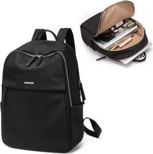 GOLF SUPAGS Womens Laptop Backpack with Separate Laptop Compartment Water Resistant Computer Backpacks Fits 14 Inch Notebook Travel Work College Bags (14-Inch, Black)