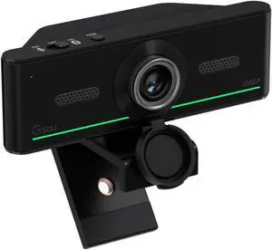 Gsou 1080P Webcam with Mics, Auto Light Correction, USB Plug&Play, Privacy Cover, Computer Webcam Connect Bluetooth Headset/Earphone/Speaker, Full HD for Business Meetings & Live Streaming