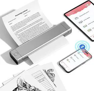 Itari Portable Printers Wireless for Travel, M08F Inkless Thermal Printer Support 8.5'' x 11'' US Letter, Bluetooth Mobile Printer Compatible with Android and iOS Phone & Laptop