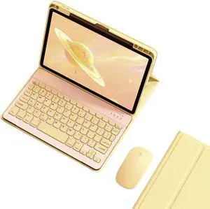 KMXDD iPad 10.2 inch Keyboard Case Mouse for iPad 9th/8th/7th Gen, iPad Air 3rd Gen 10.5-inch/iPad Pro 10.5 inch Keyboard Case Color Key Detachable Keyboard (Yellow)