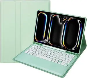 KcoxdCn Magnetic Detachable Keyboard case for iPad Pro 13 M4 2024 Model 7th with Pencil Holder Mutil Angles Stand Cover [Support 3 System] Ergonomic Design for Office, Travel & Home Use (Mint)