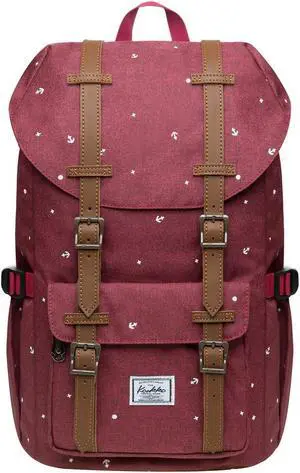 KAUKKO Laptop Outdoor Backpack, Traveling Rucksack Fits 15.6 Inch Laptop(5-13-MAROON)