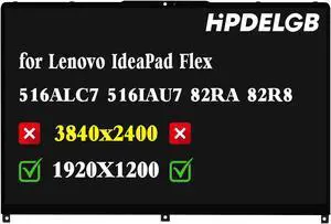 HPDELGB for Lenovo IdeaPad Flex 5-16ALC7 5-16IAU7 82RA 82R8 LCD Display Touch Screen Digitizer Assembly Replacement 16.0" 1920x1200