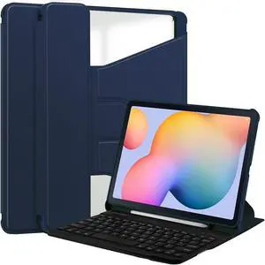 kaidisen 360 Rotating Keyboard Case for Galaxy Tab S6 Lite 10.4 inch, Vertical Stand Magnetic Detachable Keyboard Slim Folio Smart Cover with Keyboard,Dark Blue