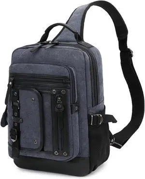 Leaper Retro Messenger Bag Men Sling Bag Outdoor Cross Body Bag Shoulder Bag Bluish Grey