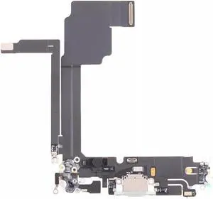 LeHang USB Charging Port Connector Board Flex Cable Replacement Compatible with iPhone 15 Pro Max (White)
