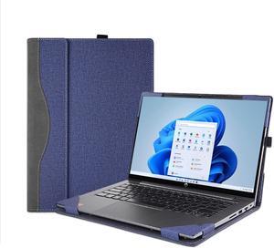Cover Case for 15.6'' HP Envy x360 2-in-1 Laptop 15t-fe 15-fh 15z-fh 15-fe 15-ew 15t-ew 15z-ey & HP Pavilion x360 Convertible 15t-dw 15-er,PU Leather Protective Shell Detachable Laptop Bag(Dark Blue)