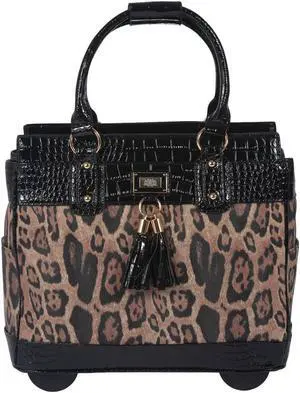 London Leopard Rolling Laptop Bag for Women Computer Case - Fits 13"-17" Laptop
