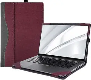 LIMIYUE 15.6 inch Laptop Cover Case for HP EliteBook 650/655 G9 G10 &for 850/855 G8,Detachable PU Leather Protective Shell Sleeve Accessory Bag (Burgundy)