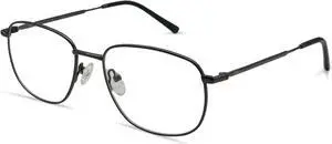 Jolafull JF2404 Clear Lens Eyewear Metal Frames Squre Rectangular Glasses for Men Prescription (Shiny Gun-metal)