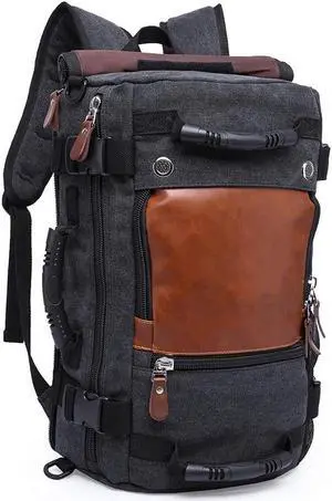 KAKA backpack for men,travel bag carry on weekender mochilas bag,mens backpack for travel,laptop backpack fit 15.6'' notebook with shoulder straps,black