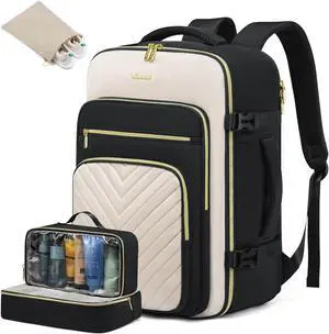 LOVEVOOK Large Travel Backpack for Women, Carry On Bag Backpack Flight Approved, 40L TSA Personal Item Travel Bag with 3 Packing Cubes, Waterproof 17 Inch Laptop Hiking Casual