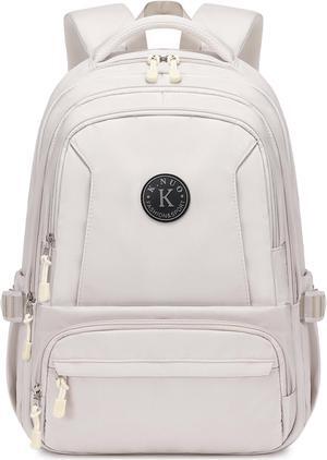 Laptop Backpack for Women Men 17 Inch , Anti Theft Carry on Travel Backpacks, Water Resistant College Bookbag Large Kids School Bag for Teens Boys Girls Business Work Back Pack Casual Daypack Beige
