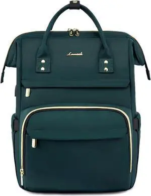 LOVEVOOK College Laptop Backpack, 15.6 Inch Travel Backpack for College, Waterproof Work Backpack Woman for Teacher Nurse Anti-theft Travel Back Pack, Gifts for Women,Dark Green