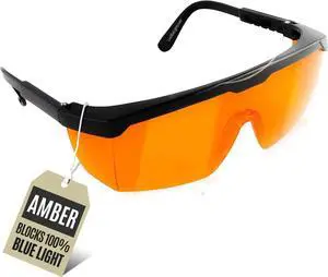 LowBlueLights 100% Blue Light Blocking Glasses, Amber Wraparound Dual Lenses for Enhanced Sleep, TV, Gaming, Computer Quality for Men & Women (Winners)
