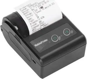 Luqeeg Portable Bluetooth Receipt Printer, 57mm Thermal Printer, USB Smartphone Control, 200dpi Resolution with 1 Roll Paper, Supports Android & iOS