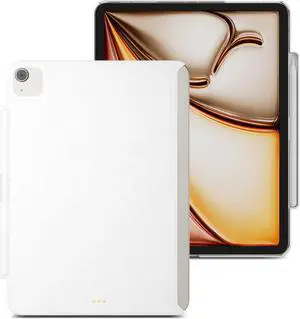 MAGEASY CoverBuddy for M3/M2 iPad Air 11 (2024-2025) - iPad Air Case Compatible with Magic Keyboard, Enhanced Thickness & Heat Dissipation, with Pencil Holder - White (5.0 Leather)