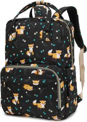 Kouxunt Fox Laptop Backpack College Bookbag School Backpack for Women Girls, Travel Backpack 15.6 Inch Computer Backpacks