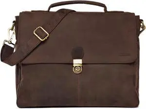 LEABAGS Texas shoulder bag made of genuine buffalo leather in vintage look I laptop bag up to 15 inch I business bag I leather bag I shoulder bag I 15x13x4 inch