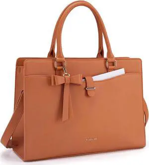 Missnine Laptop Bag for Women 15.6 inch PU Leather Tote Bag Professional Work Purse Elegant Briefcase Office Bag for Teacher