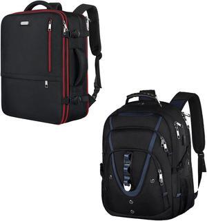 Mogplof 40L-50L Carry On Travel Backpack + 18.4 Laptop Backpack Blue For Men Women, Extra Large Business Backpack Suitcase Anti Theft TSA Friendly Backpack, Water Resistant With USB Charging Port