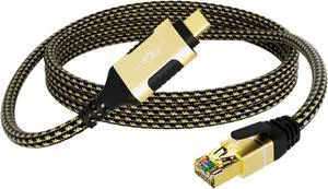 USB C to Ethernet Cable 100FT, USB 3.0 Type-C to RJ45 Cord, FTP, 1Gbps Shielded Internet LAN Network Cable, Thunderbolt 3/4 Compatible with MacBook Pro, iPhone 16/15 Series, iPad Pro, Dell XPS, More