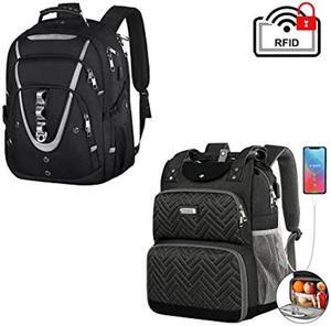 Mogplof 18.4 Laptop Backpack for Men + 15.6 Inch Laptop Lunch Backpack for Women with USB Charging Port, Travel Laptop Backpack and Work Lunch Backpack Water Resistant