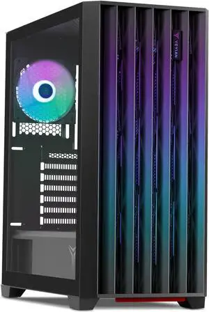 YEYIAN Phoenix Glass Gaming Computer PC Case, ATX Mid Tower, Up to 360mm Liquid Cooling 9 ARGB Fans with 4 PWM, Tempered Glass Side Panel,USB 3.2 I/O Port,ITX ATX for Gaming,Black