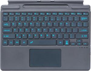 Nanhent Type Cover for Microsoft Surface Pro 9/Pro 8/Pro X/Pro 10/Pro 11 13 Inch Keyboard with Precision Touchpad, Bluetooth 5.3, 7-Color Keys Font Backlight (Gray)