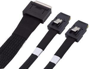 NFHK 50cm PCIe PCI-Express SFF-8611 8X 8-Lane to Dual SFF-8087 4X SSD Data Active Cable