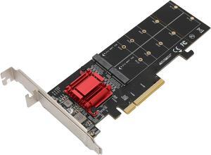 Dual M.2 PCIe NVMe Adapter HighSpeed SSD to PCIe X8 X16 Support NVMe SSD Bifurcation Function 2230 2242 2260 2280 22110