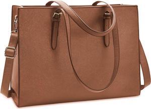Laptop Bag for Women Waterproof Lightweight Leather 15.6 Inch Computer Tote Bag Business Office Briefcase Large Capacity Handbag Shoulder Bag Professional Office Work Bag
