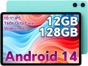 ODEA Android 14 Tablets, 10 Inch Tablet, A10 Tablet 12GB RAM+128GB ROM(TF 1TB), Unisoc T606 8 Core CPU, Widevine L1, 1280x800 IPS HD Touch Screen, 6000mAh, Dual Camera, BT 5.0, WiFi, Face Unlocked
