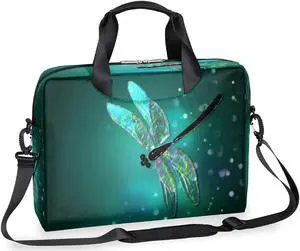 Dragonfly Pattern Computer Bag, Waterproof Laptop Sleeve Case, 16 Inch Laptop Satchel Briefcase Carrying Bag for Men Women Business Travel College