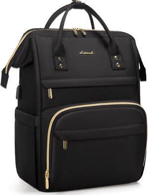 LOVEVOOK Extra Large Travel Laptop Backpack Women, 18 Inch Womens Work Backpack Purse, Waterproof Anti-theft Travel Back Pack with USB Charging Port for College Teacher Nurse, Black
