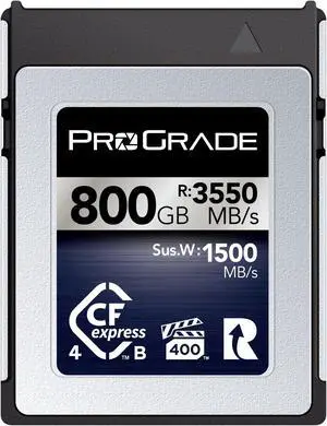 ProGrade Digital Memory Card - CFexpress 4.0 Type B for Cameras | Optimized for Express Transfer of Files & Large Storage | 800GB Iridium Series