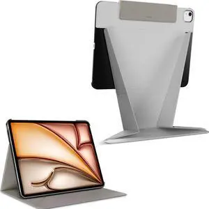 MAGEASY Multi-Angle Case for 2025 M3 & 2024 M2 iPad Air 11" - Turn iPad Into A Monitor, Float Folio Case with Scratch Resistant & Anti-Stain, Portable iPad Stand | Lift - Gray Starlight