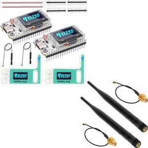 2 Pack ESP32 LoRa V3 Module Board with Case + 2 Pack 915MHz LORA Antenna